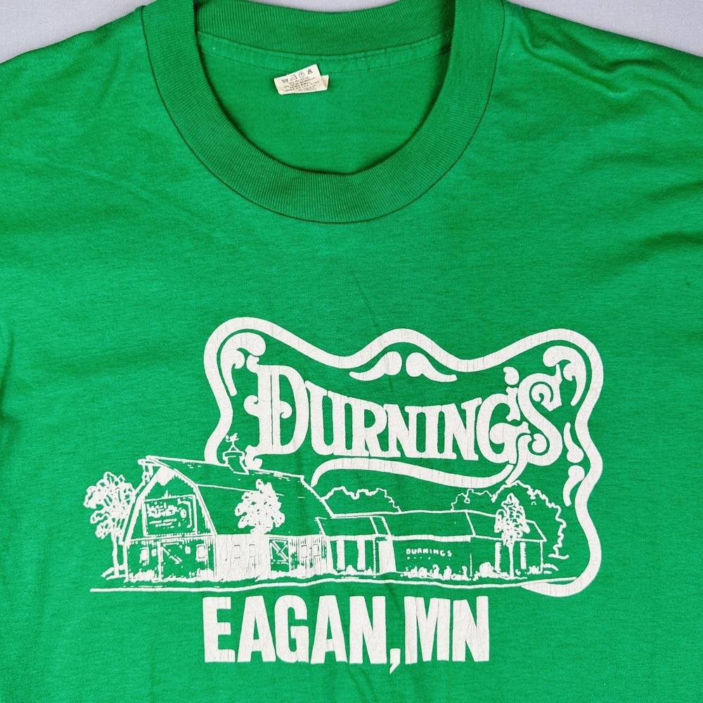 Vintage 80s Durning's Eagan MN T Shirt Screen Stars USA Made Single Stitch XL